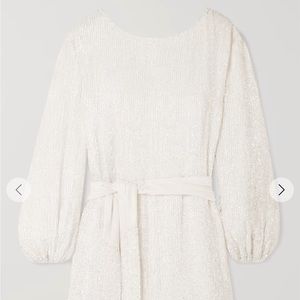 Retrofete Grace velvet-trimmed sequined chiffon mini dress RSP $635